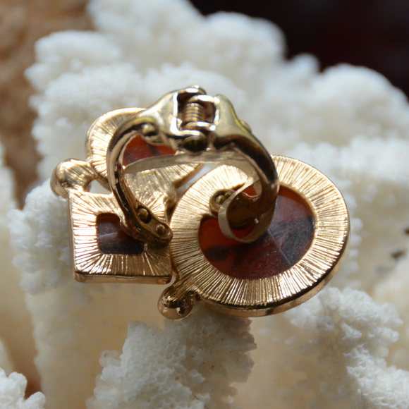 Mackenzie brown amber chunky clamper ring size 5 - Picture 2 of 8